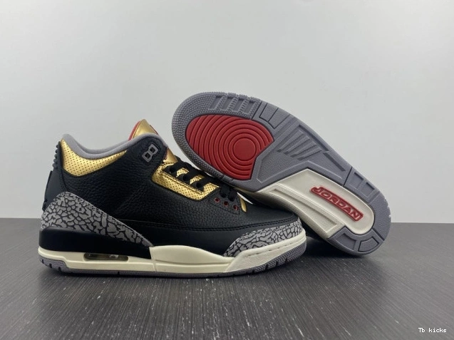 Reps TBK Jordan Air Black 3 Gold CK9246-067 WMNS 0724